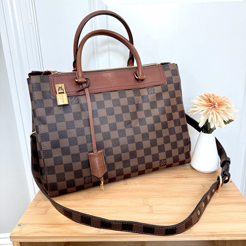 LOUIS VUITTON Greenwich Damier Ebene Convertible Handbag / Satchel /Shoulder Bag